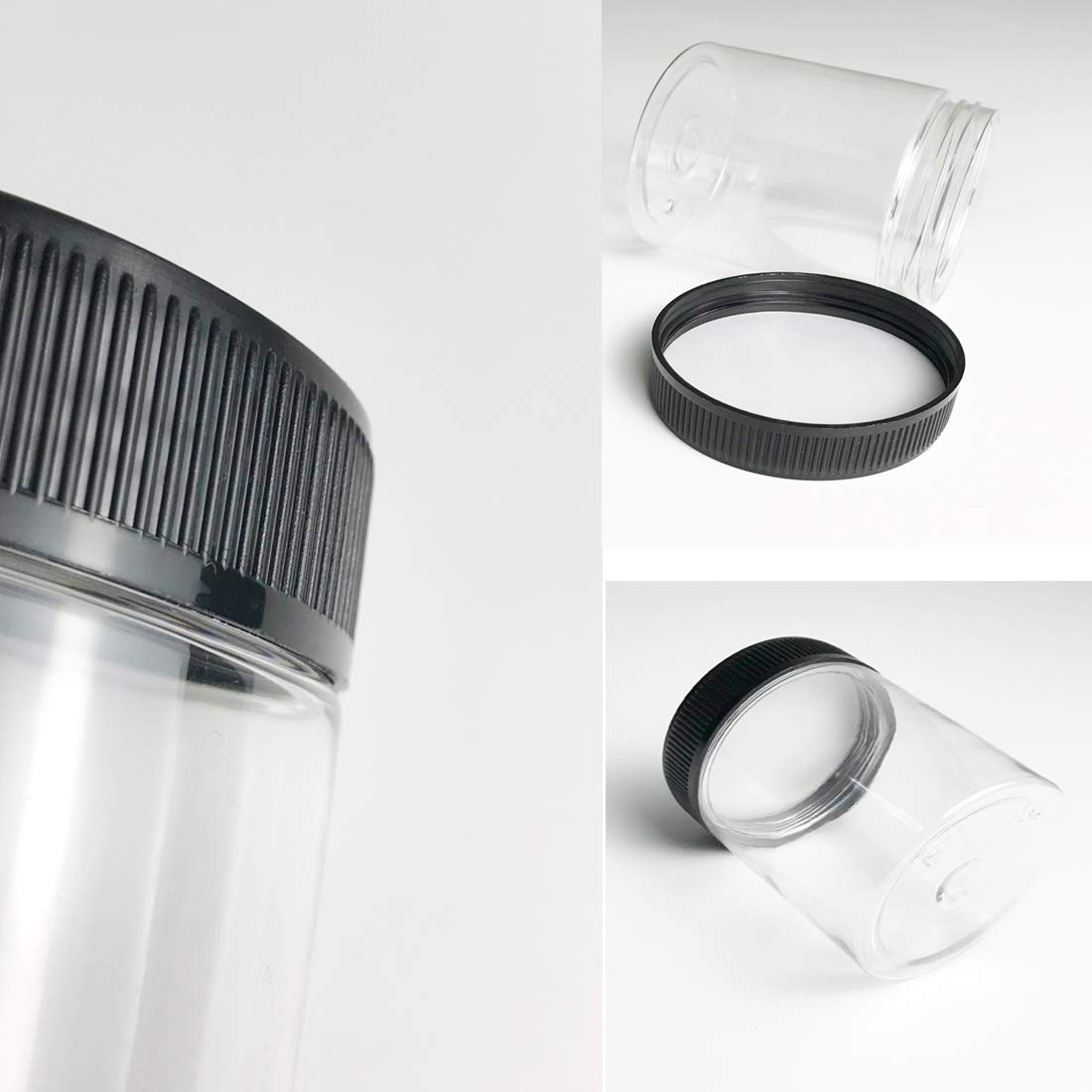 16Oz Clear Plastic Jars With Lids, Airtight Container Ideal For Dry Food, Peanut Butter, Honey Jam,Cosmetics, Cream, Bathroom An